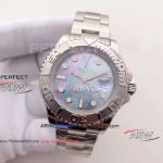 Perfect Replica Rolex Yacht Master Stainless Steel Blue MOP Dial Watch